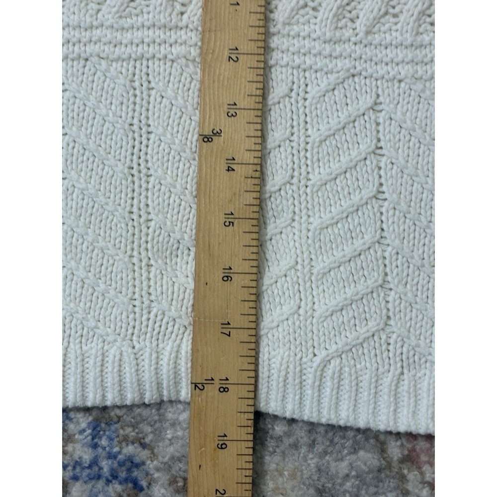 Fisherman Cable Knit Crewneck Cropped Women's Chunky Knit Sweater Size Small - Picture 6 of 7